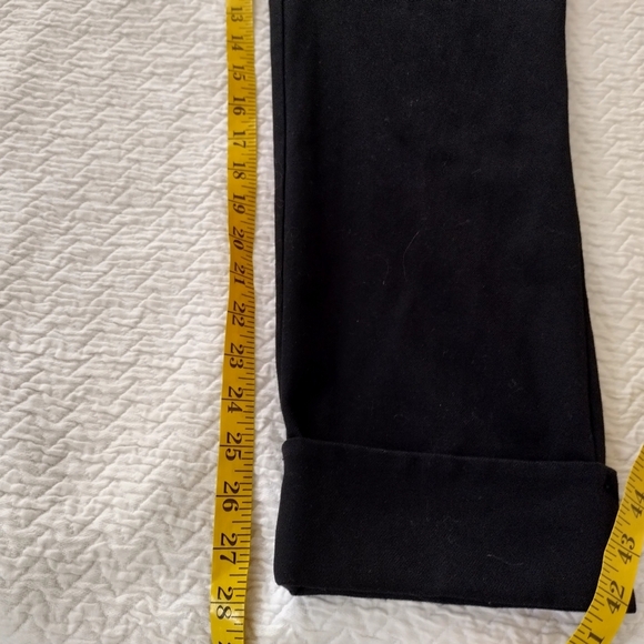 Free People Trouser Onyx Black Rolled Cuff Hem Straight Leg Sz 6 - Picture 10 of 10